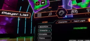 Spectra Dash game choosing effects in menu